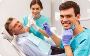 dentist with old patient